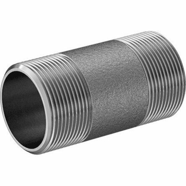 Bsc Preferred Standard-Wall 304/304L Stainless Steel Pipe Nipple Threaded on Both Ends 1-1/2 NPT 3-1/2 Long 4830K163